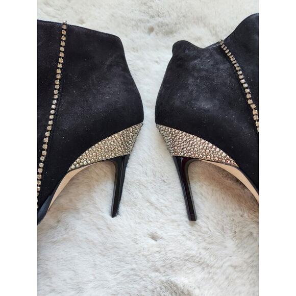 NWOB JIMMY CHOO Brecken 100 crystal-embellished suede ankle boots Size 35 - Picture 4 of 13